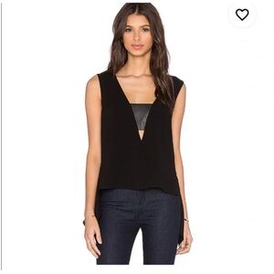BCBGMaxAzria Black V-Neck Blouse
